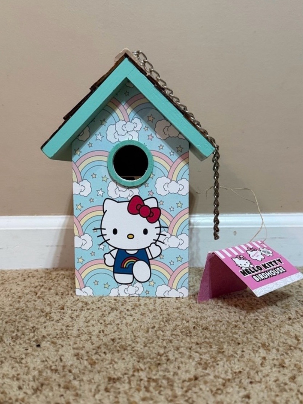 Hello Kitty Mint Rainbow Cloud Birdhouse